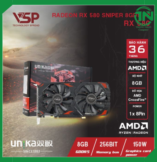 VGA UNIKA RADEON RX 580 SNIPER 8GD5 V2