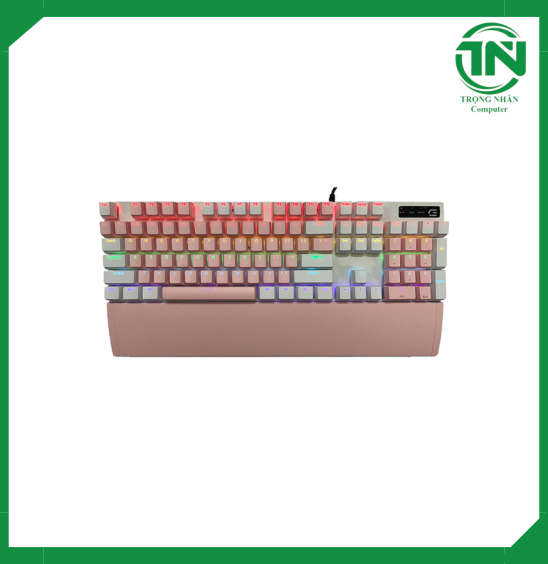 Bàn phím cơ gaming SPARTAN TC3218 Pink (Blue Switch LED Rainbow)
