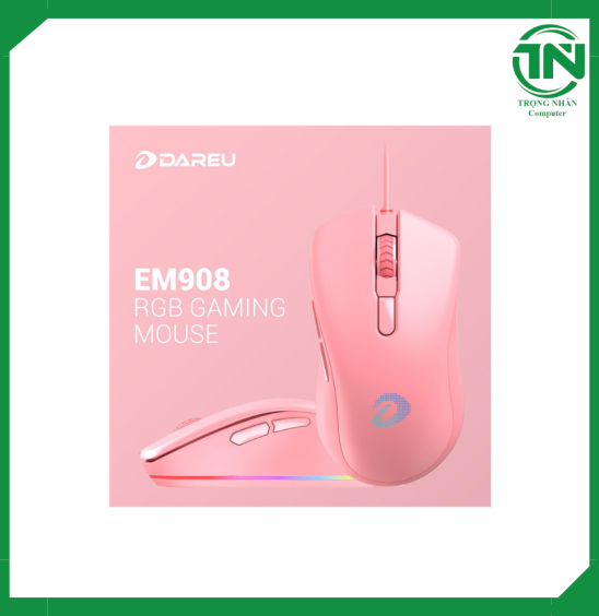 Chuột Dare-U EM908 Queen Pink RGB Gaming (Hồng)