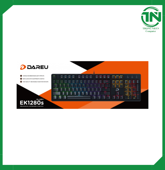 Bàn phím cơ Gaming DAREU EK1280s 104KEY (MULTI LED, Blue/ Brown/ Red D switch)
